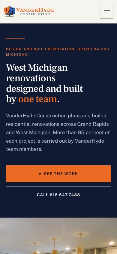 The new homepage on a phone